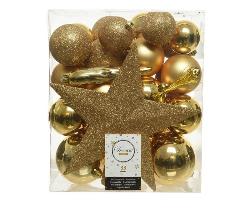 Kaemingk Boules de Noël en polystyrène brillant, mat, mélange de paillettes dia8cm