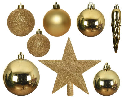 Kaemingk Boules de Noël en polystyrène brillant, mat, mélange de paillettes dia8cm