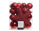 Decoris Jeu de boules de Noël en plastique Noël rouge 32 pcs