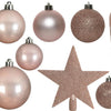 Decoris Boules de Noël mélange plastique 33 pcs rose