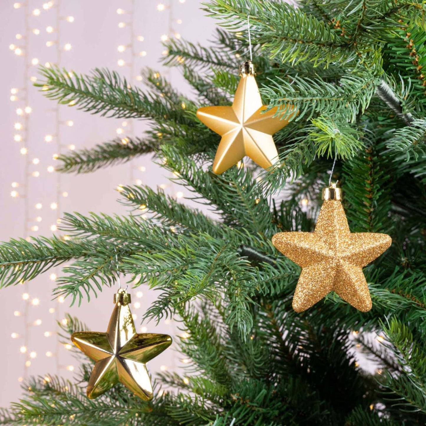 Decoris Pendentif de Noël étoile or dia7cm 6-pièces