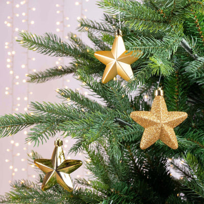 Decoris Pendentif de Noël étoile or dia7cm 6-pièces
