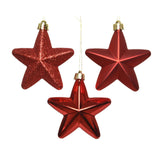Decoris Pendentif de Noël étoile rouge dia7cm 6 pcs - afbeelding 2