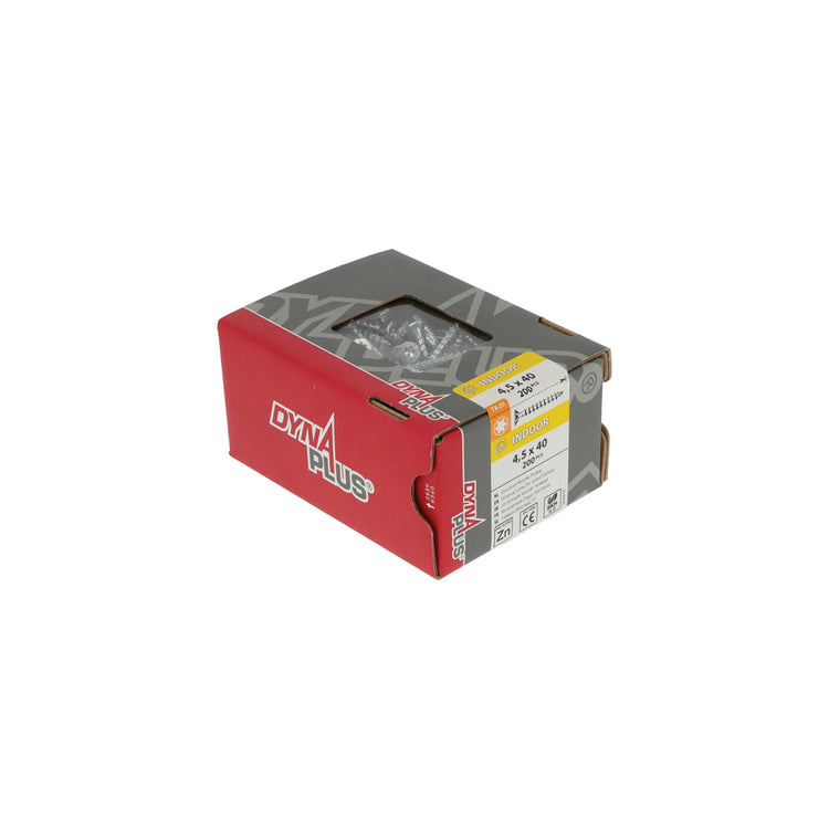 Dynaplus vis uni vis pour panneaux d'aggloméré tête plate galvanisée filetage complet torx tx25 4,5x40 | 200 pièces - 0281.01.33601