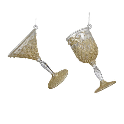 Decoris pendentif verre à vin cocktail 4,3x10x3,8cm