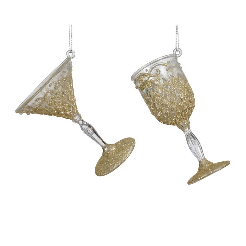 Decoris pendentif verre à vin cocktail 4,3x10x3,8cm