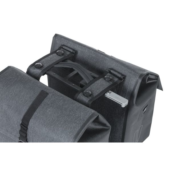 Basil Double Bicycle Bag Urban Dry Mik 50 litres - Charcoal