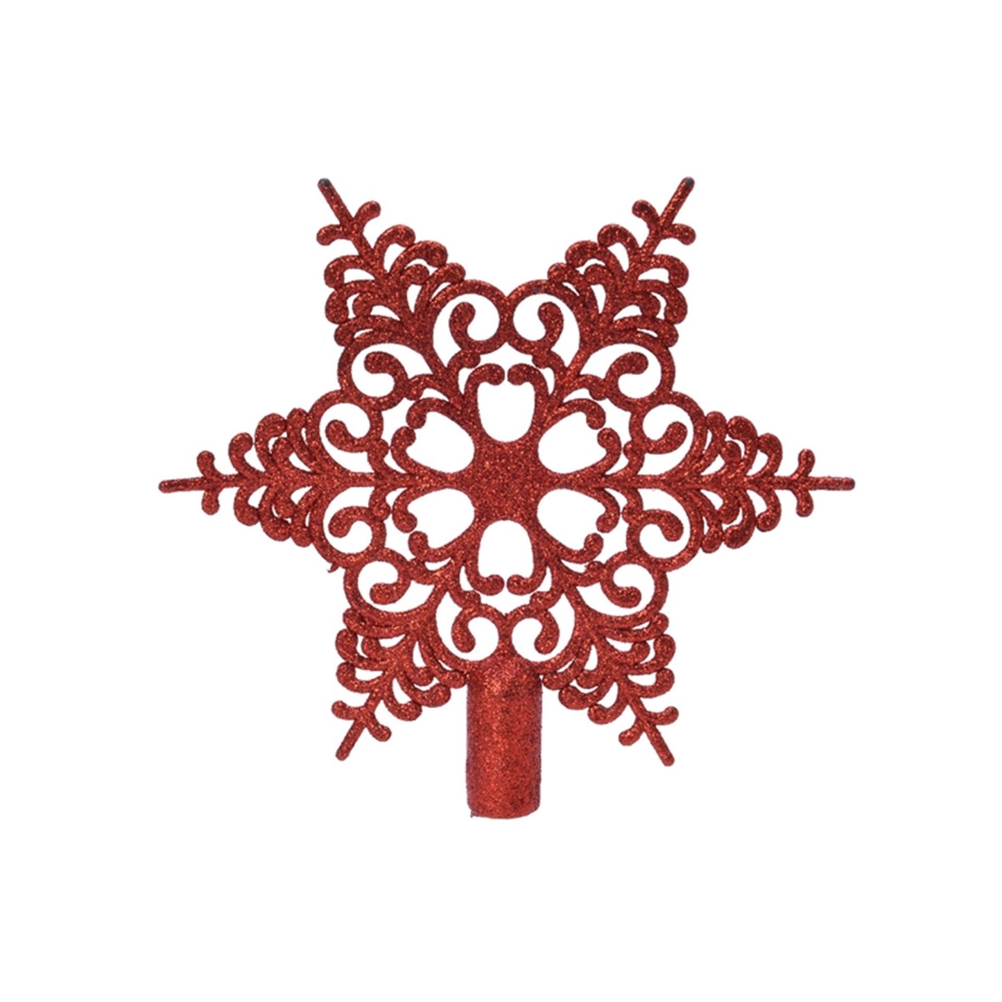 Decoris pic flocon de neige 20,5x19cm Noël rouge