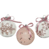 Decoris Boules de Noël mélange plastique 8cm 12pcs rose