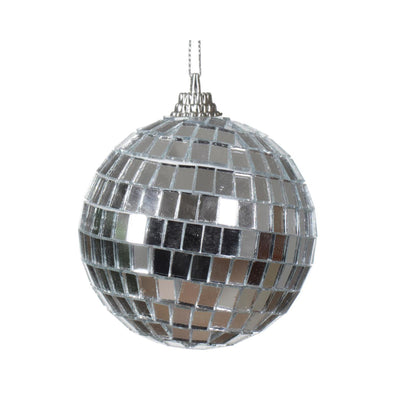 Decoris Boule de Noël boule disco plastique argent 6cm