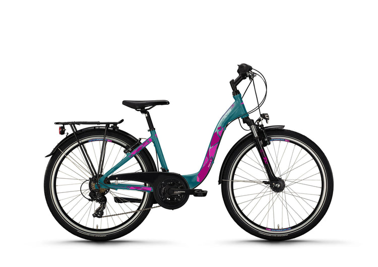 Vélo pour jeunes Victoria eqola 6 mod. 24 vélos vict.eqola 6 26 38 entrée basse 21sp voiture.bleu