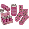 Des chaussettes de prosecco bleues en boîte