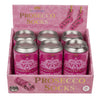 Des chaussettes de prosecco bleues en boîte