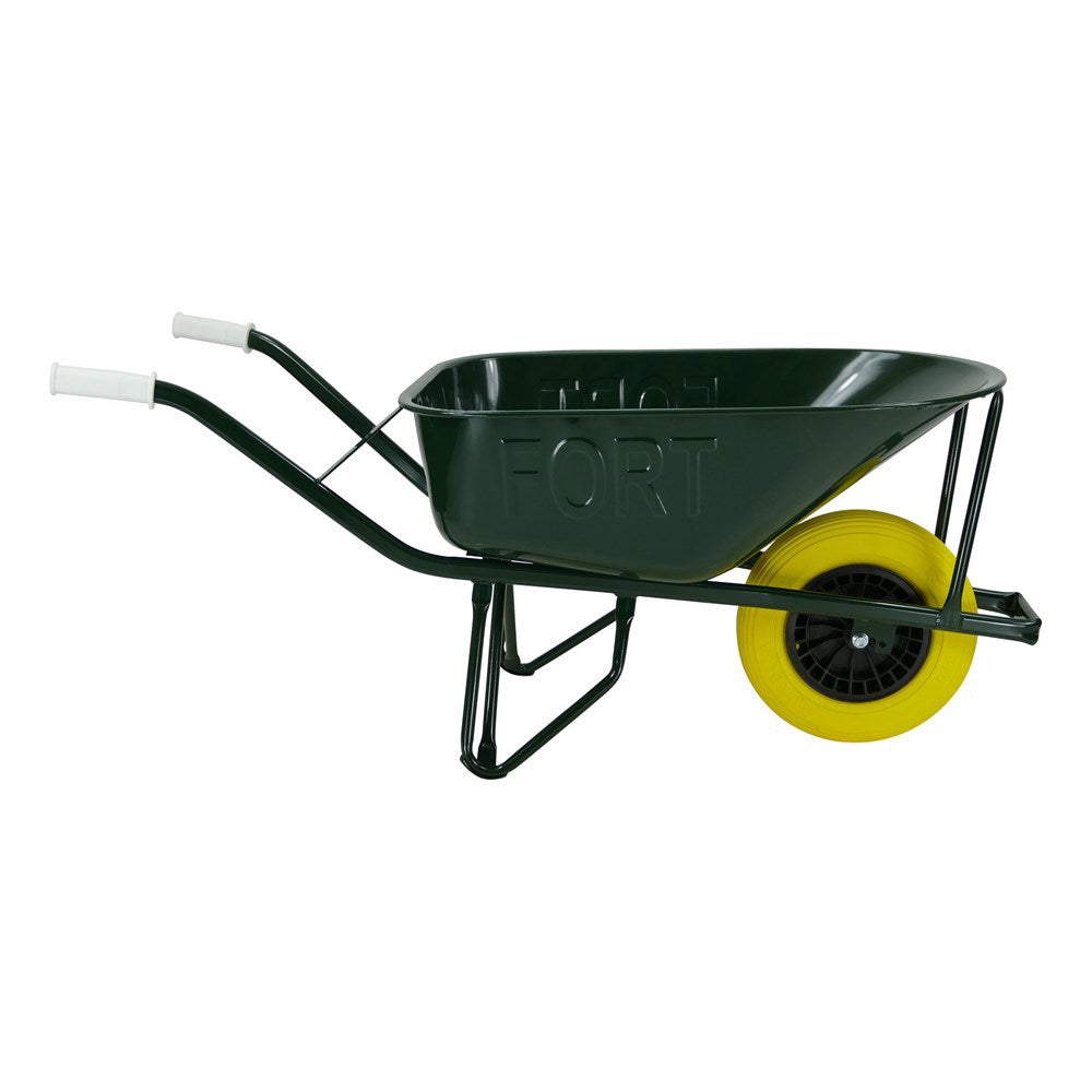 Fort products brouette 80l plaque double fond peinte plus roue