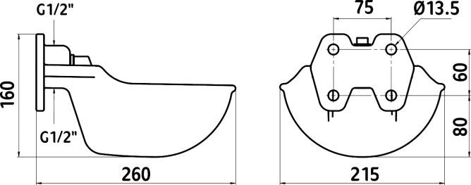 Abreuvoir avec valve à tige émaillé 12