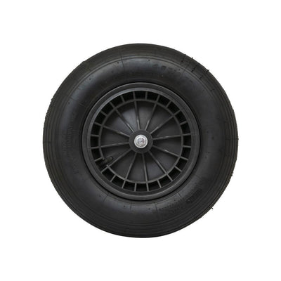 Produits roue 400x8 2ply pneu jante plastique noir axe 13cm mm