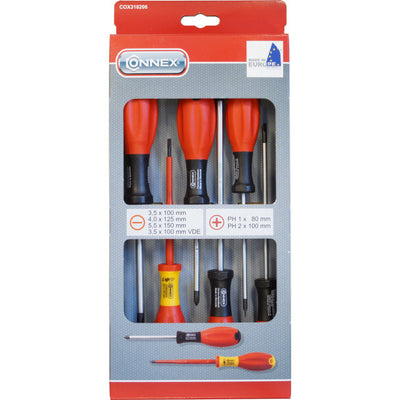 Jeu de tournevis cruciformes plats Connex 6 pièces