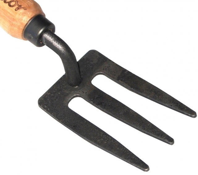 La fourchette de jardin junior blanche avec un manche en bois de 100mm dewhite