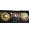 Decoris boule de Noël set de 3 pièces verre rose 8cm