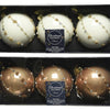 Decoris Set boule de Noël verre de 3 pièces camel 8cm