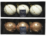 Decoris Set boule de Noël verre de 3 pièces camel 8cm - afbeelding 1