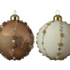 Decoris Set boule de Noël verre de 3 pièces camel 8cm