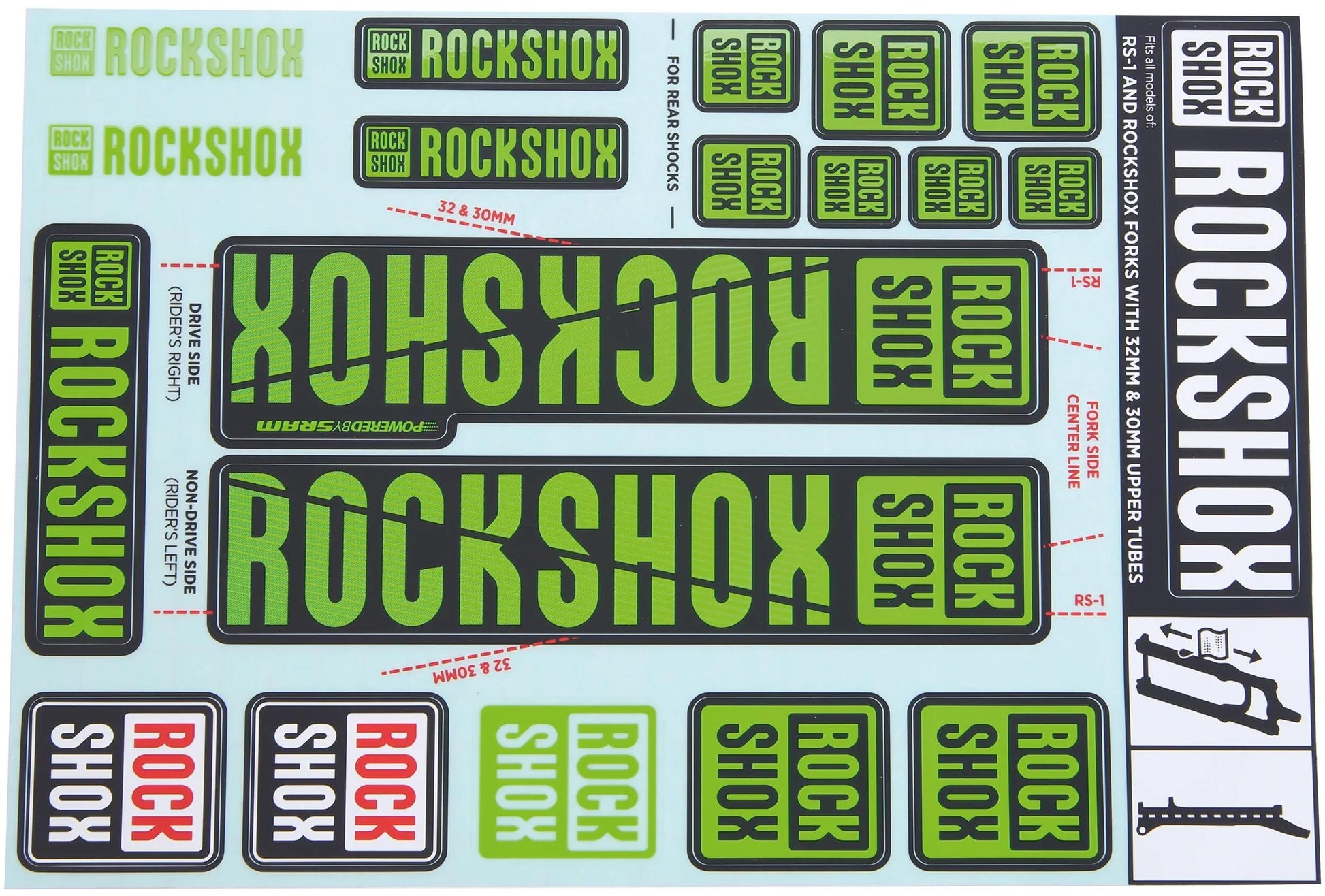 Decal rockshox set vert