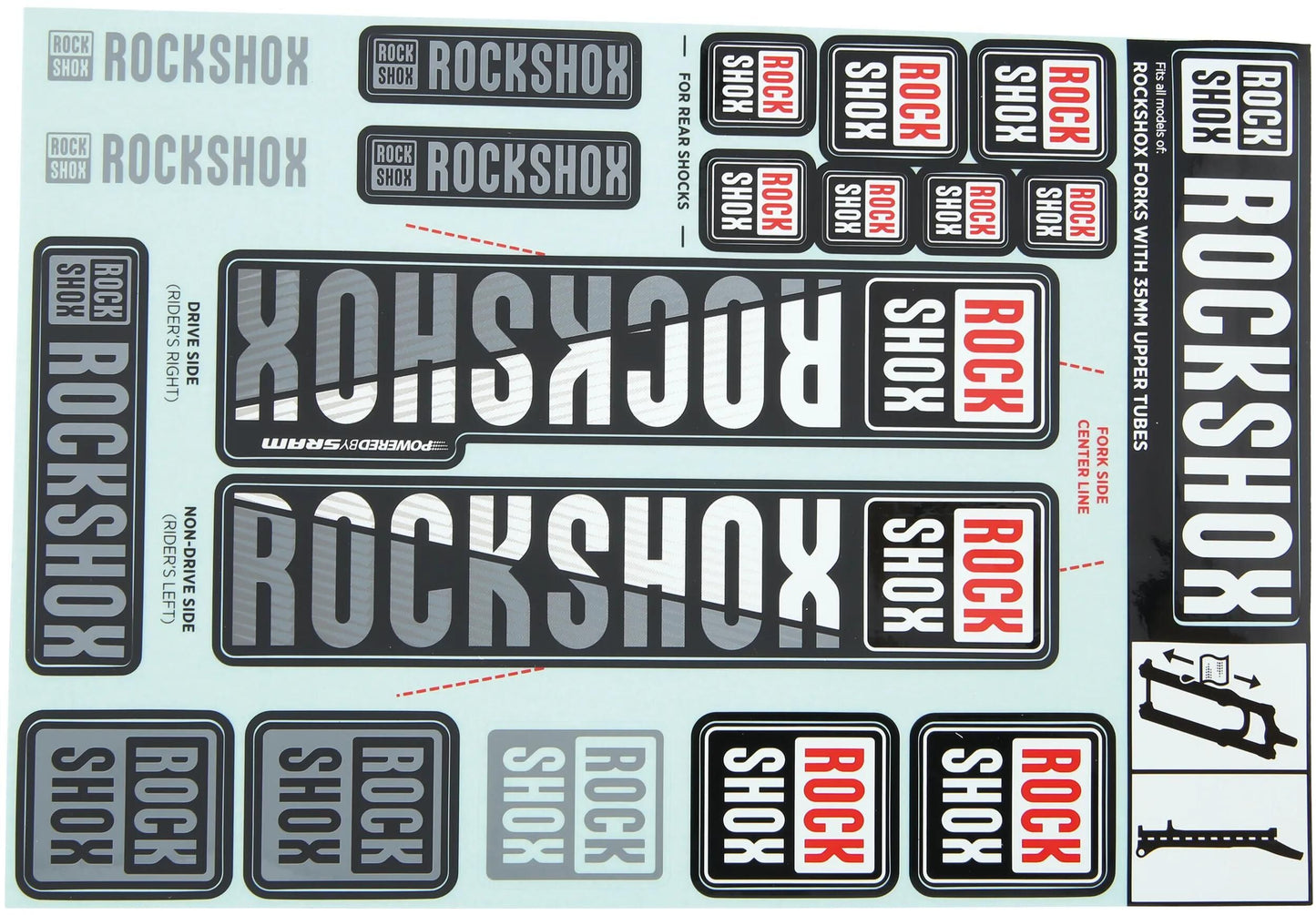 Decal rockshox set blanc