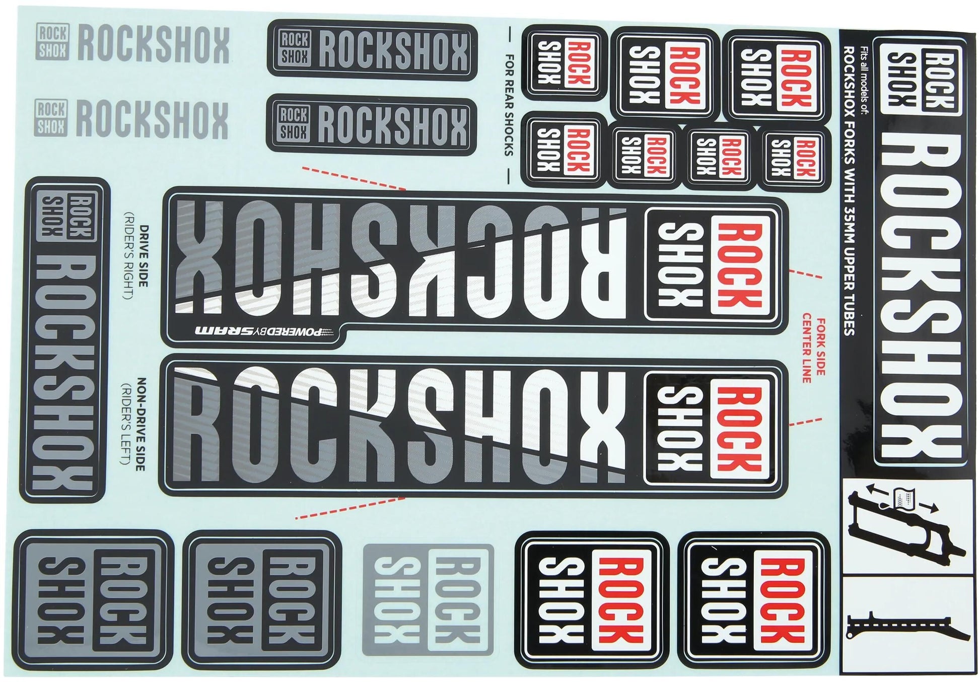 Decal rockshox set blanc