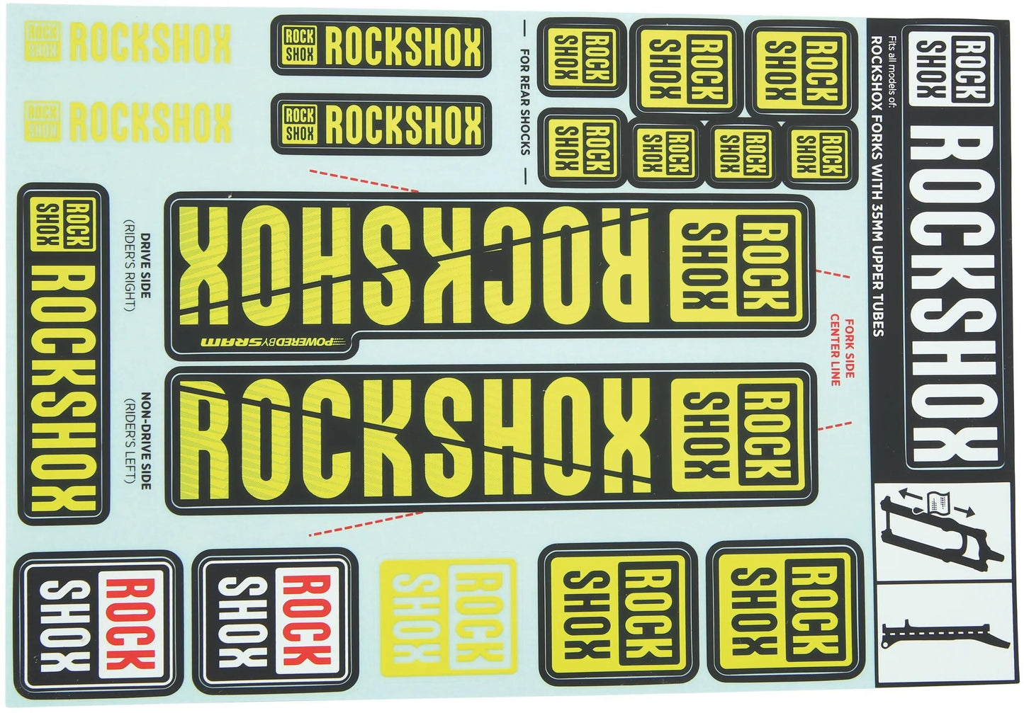 Secal Rockshox Set Yellow
