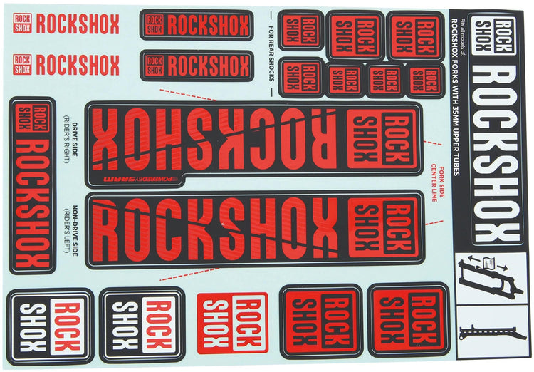 Decal rockshox set rouge