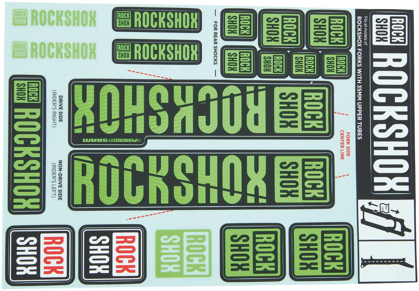 Decal rockshox set vert