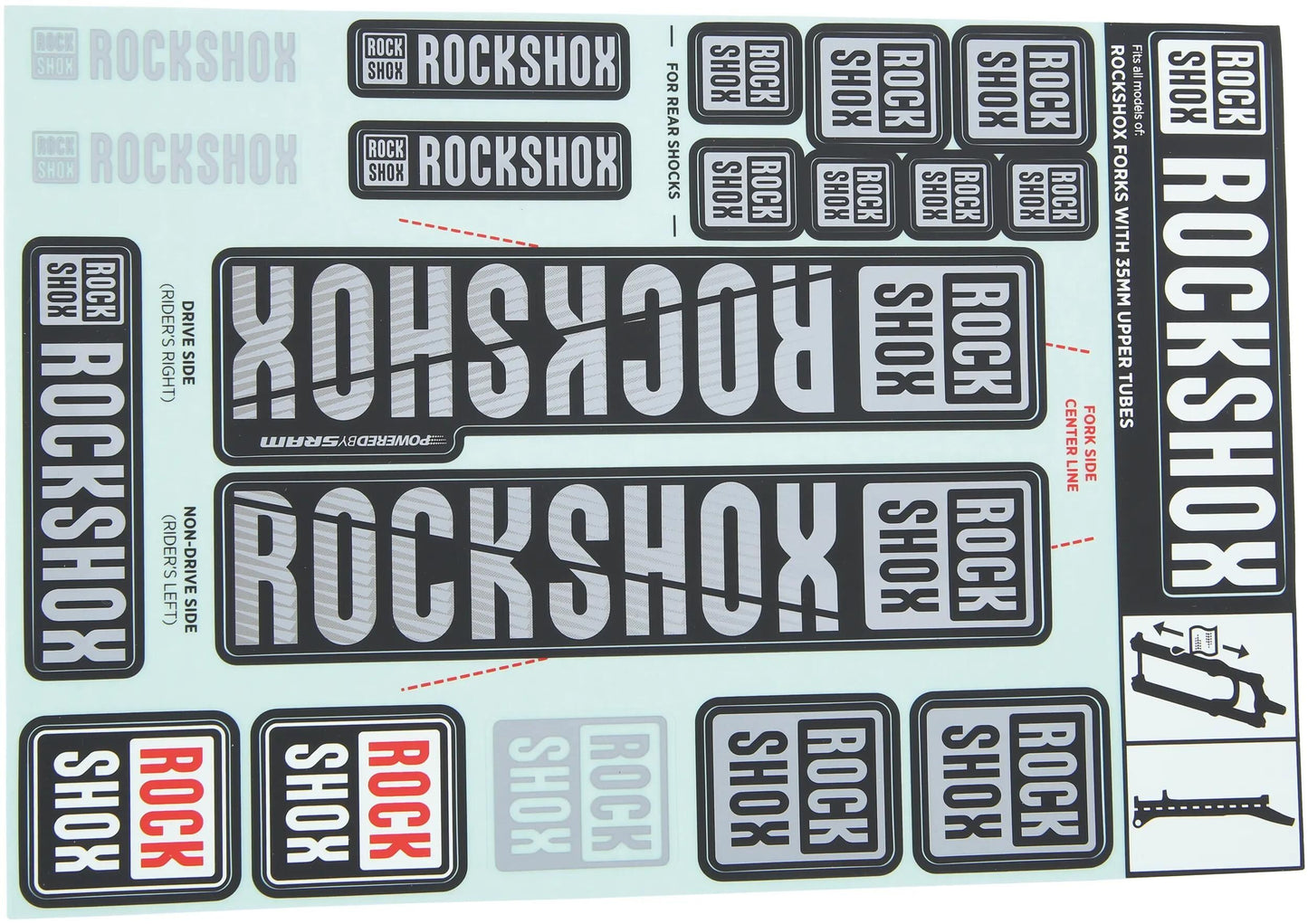 Décalage de rockshox set gris polaire