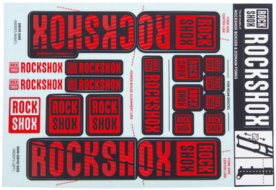 Rockshox decor set decal set red