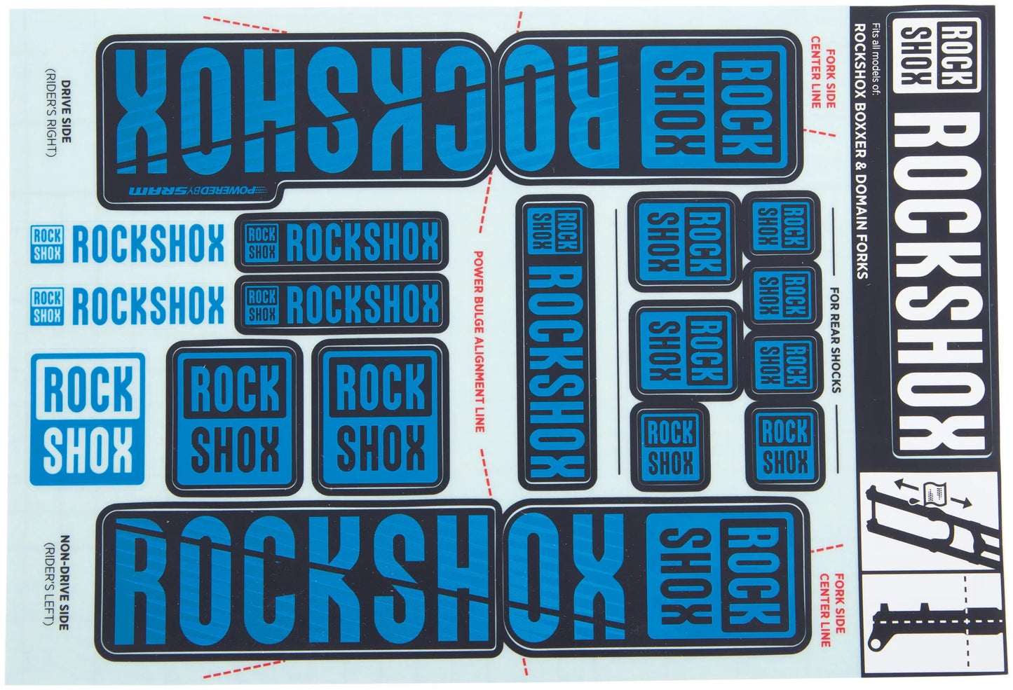 Décalage rockshox set bleu