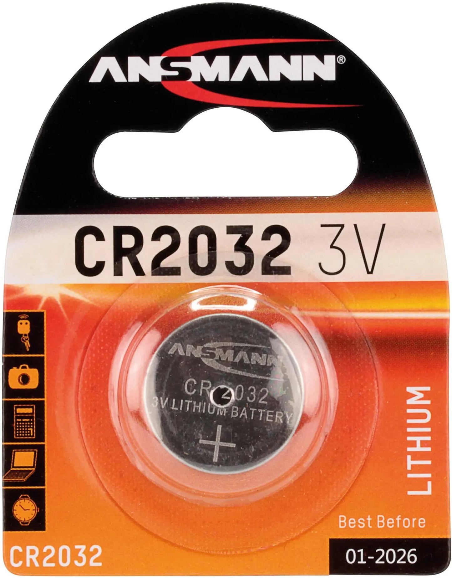 Cellule du bouton de lithium Ansmann CR2032