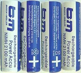 BUSCH + Müller Bat rechargeable Bat.B M F.Ixon Set Á 4 Pices