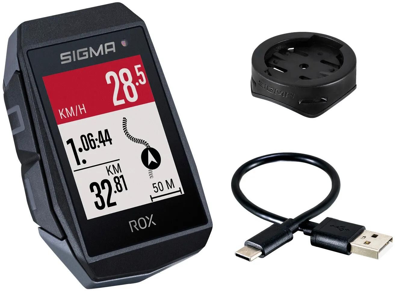 Sigma Rox 11.1 EVO GPS SW SWO Stand Simple Holder + USB-C Câble de chargement