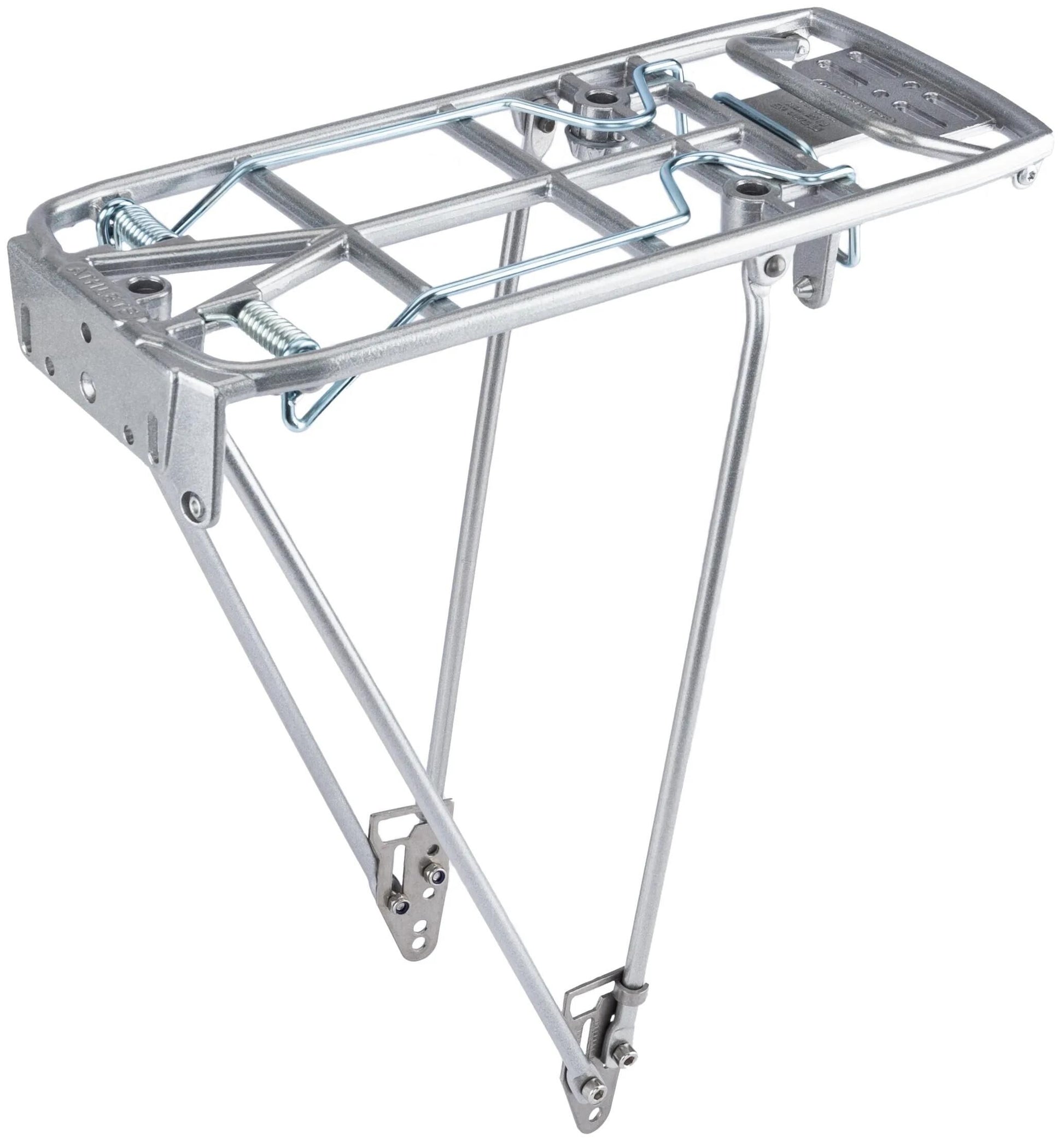 Porte-bagages Pletscher, sur le porte-bagages arrière de l'athlète athl. argent en aluminium.