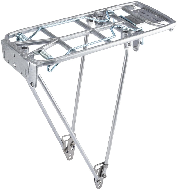 Porte-bagages Pletscher, sur le porte-bagages arrière de l'athlète athl. argent en aluminium.