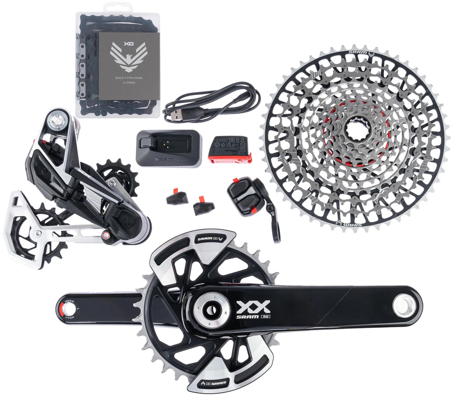 SRAM SET XX EAGLE AXS TR. 165 mm