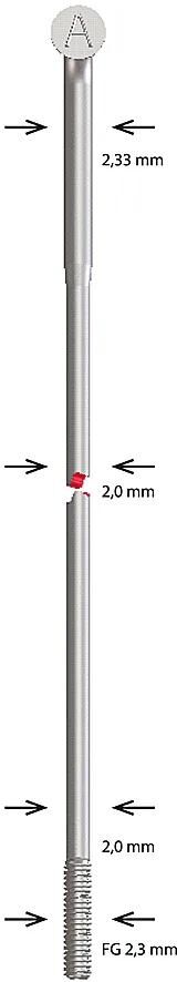 Rayon Alpina rayon inox abouté 2,34x266 mm
