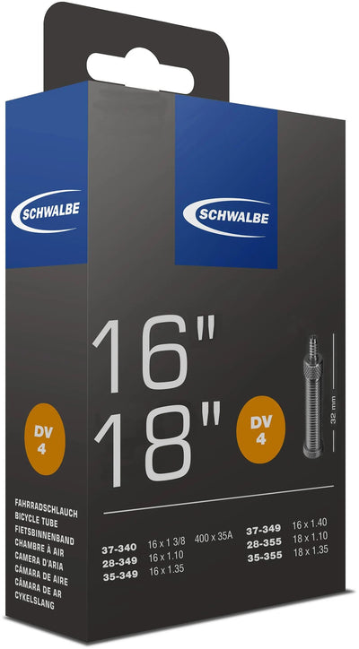 Schwalbe Chambre à air dv4 16 18 pouces 28 37-340 355 32 mm