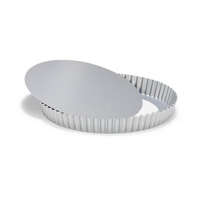 Forme de quiche en argent avec sol avec un sol lâche 24 cm