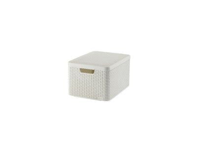 Panier de rangement de style Curver Curver avec couvercle 30L blanc