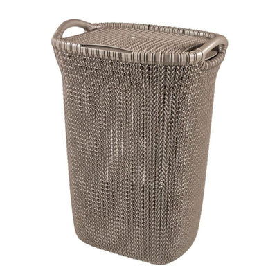 Curver boîte à linge en tricot 57 litres marron