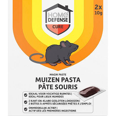 Kb control HD souris pâte alfachloralose boîte d'appâts prêtes à l'emploi 2 pcs Mon
