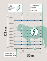 Ako wolfnet ovinet maxi 122cm x 50m double épingle - afbeelding 3
