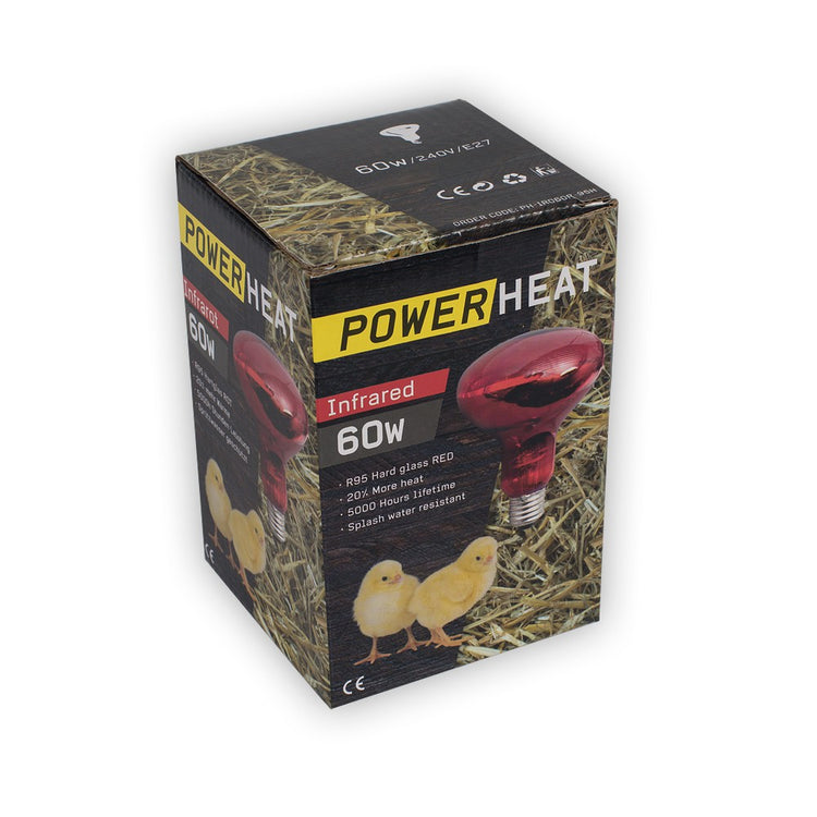 Lampe chauffante powerheat 60w rouge