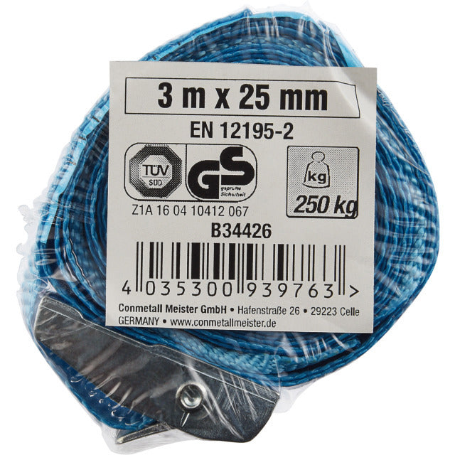 Sangle de tension 1 pièce avec boucle de serrage 3 mètres 25mm